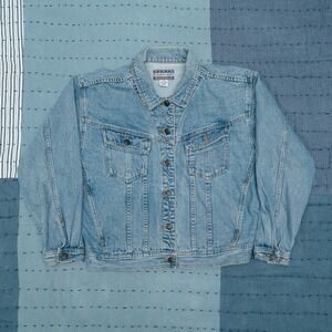 VTG County Seat Nuovo Jean Jacket Men's Size Medium Blue Denim Button Up